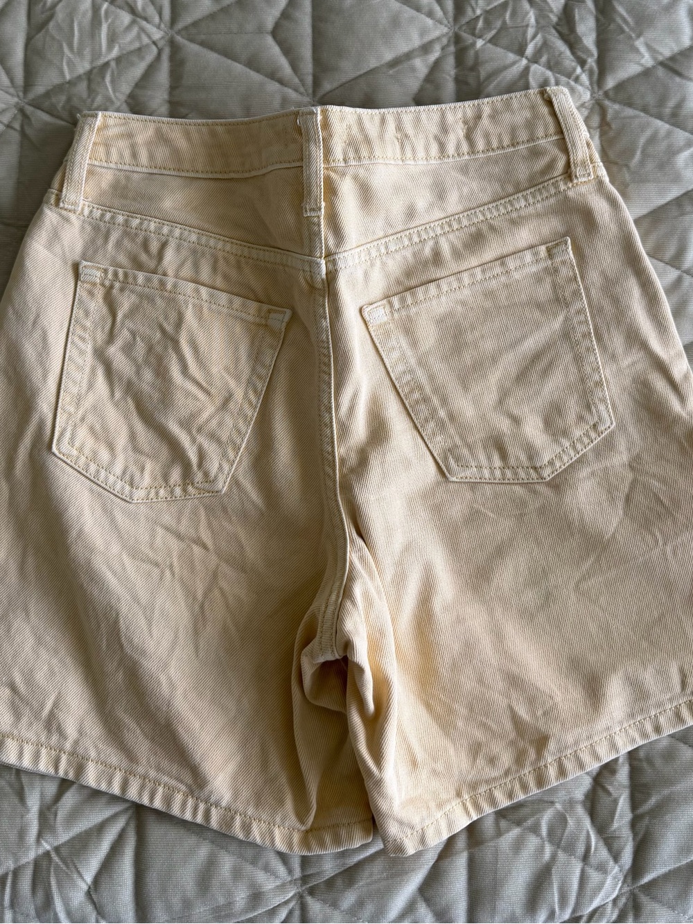 Wild Fable Neutral High-Rise Cotton Bermuda Shorts - Cream, Pale Yellow color - Picture 4 of 6